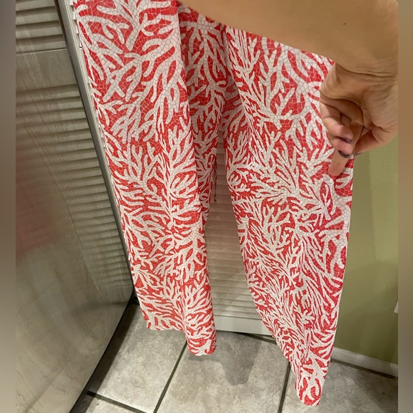 MICHAEL Michael Kors Jumpsuit Swim Cover Up Adjustable Sheer Coral Red Mosaic M - Picture 5 of 16